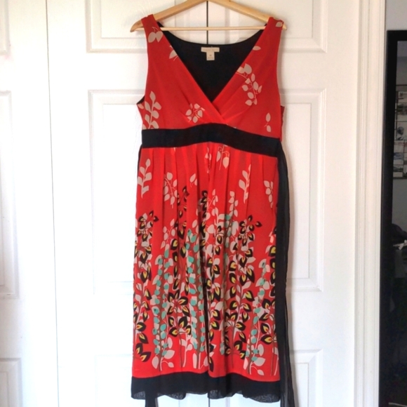 Orange Flower Flowy Sleeveless Dress - Picture 1 of 5